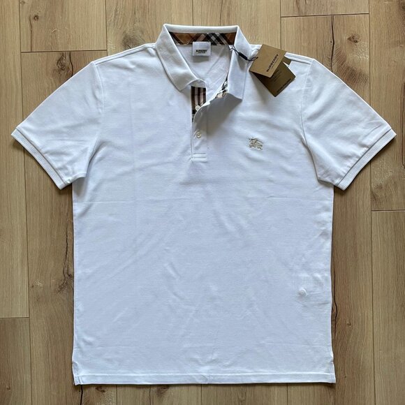 burberry men's white color polo t-shirt xlarge - Picture 2 of 6
